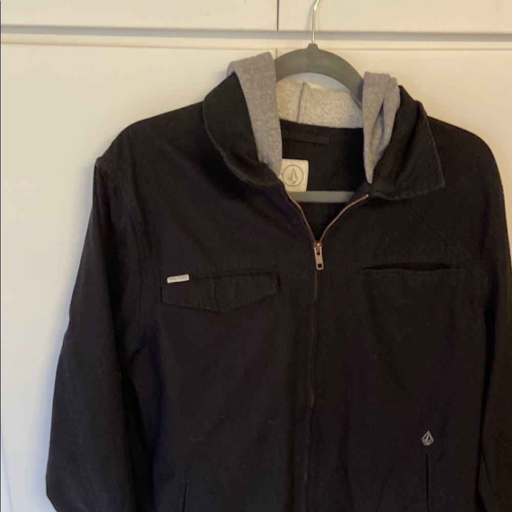 Volcom Black Hooded Jacket for Men